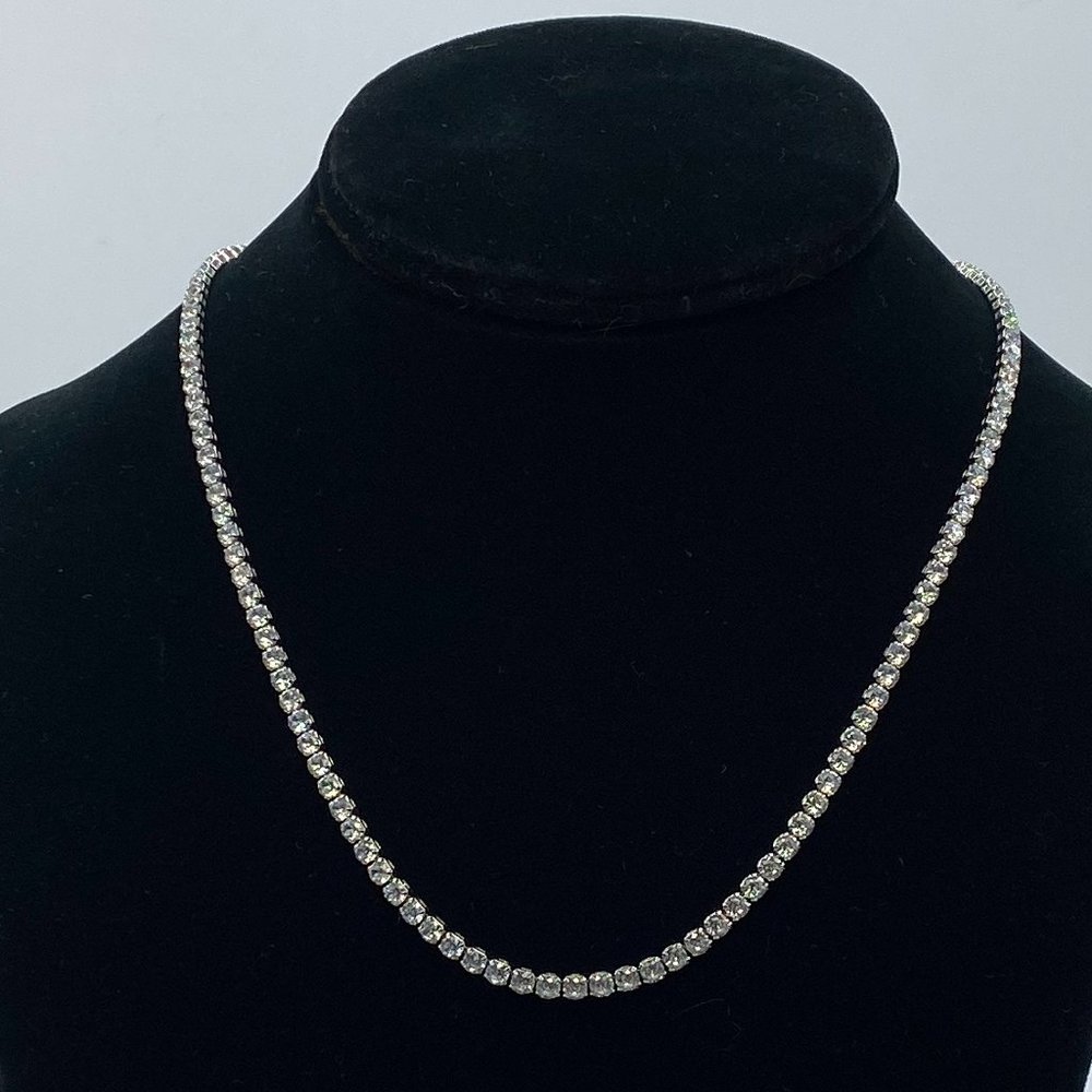 Tennis Linked Choker/Chain Necklace Zirconia Diamond 18.5" Free Fast Shipping
